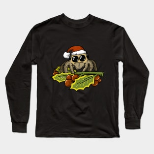 cute jumping spider with christmas hat. Long Sleeve T-Shirt